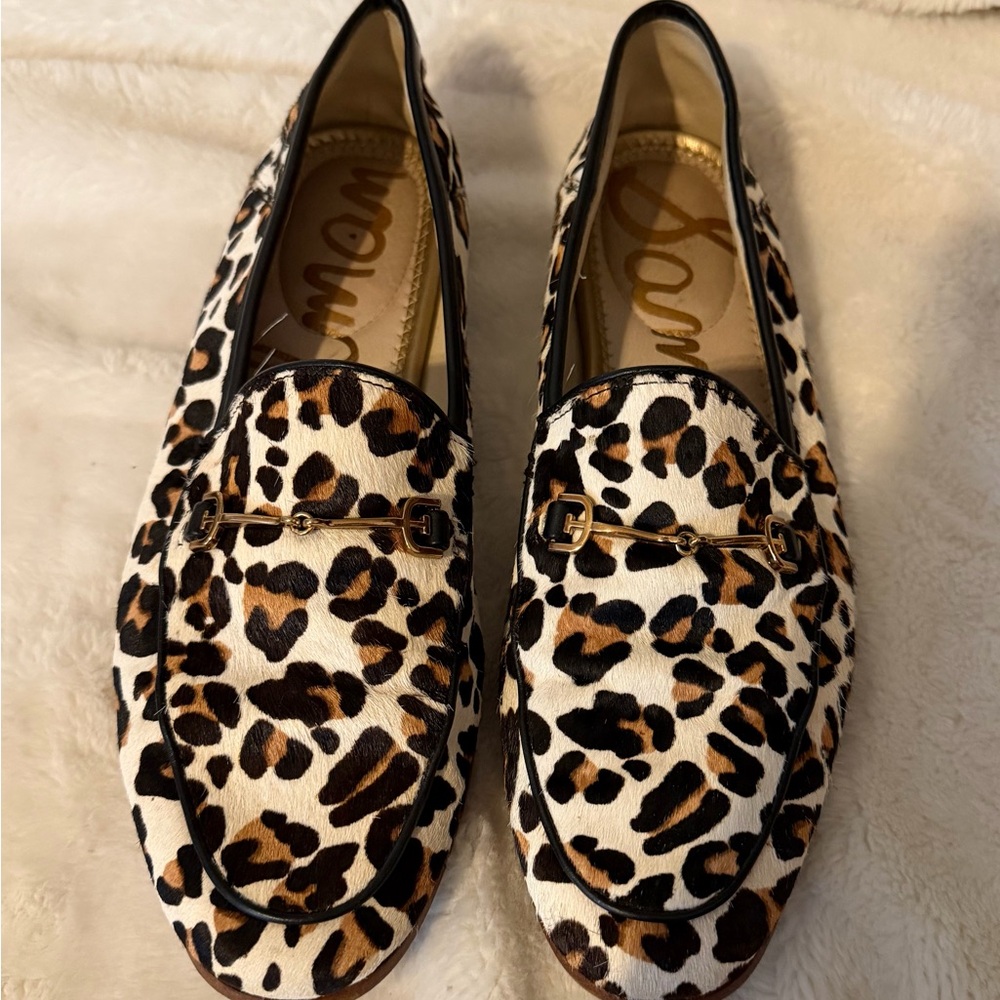 Sam Edelman Leopard Print Flats with Gold Detail